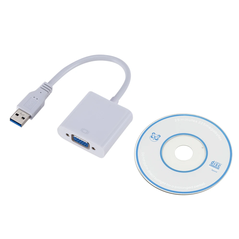 USB 3.0 to VGA Video Display Adapter 1080P Multi-Display External Converter Cable for Projector Laptop Monitor PC Windows 7/8