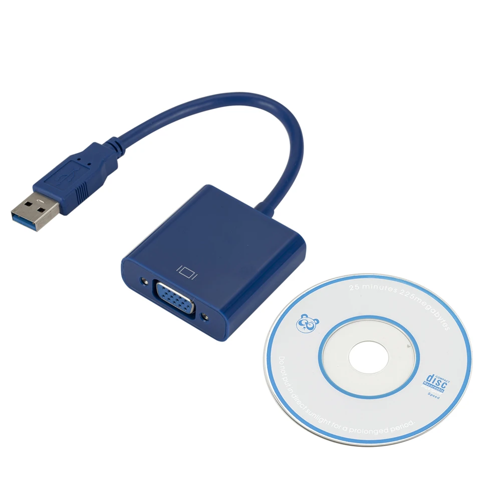 USB 3.0 to VGA Video Display Adapter 1080P Multi-Display External Converter Cable for Projector Laptop Monitor PC Windows 7/8