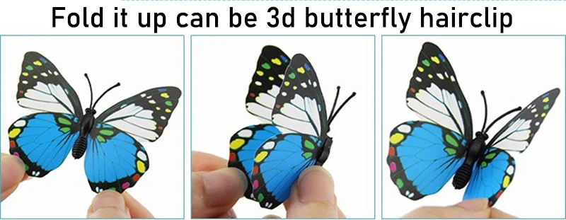 Hair Accessories 20Pcs/Lot PVC Plastic Simulation 3d Butterfly Hairpin Party Decoration Cute Barrette Multicolor Girls Hair Clip