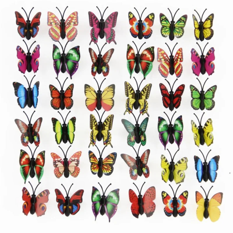 Hair Accessories 20Pcs/Lot PVC Plastic Simulation 3d Butterfly Hairpin Party Decoration Cute Barrette Multicolor Girls Hair Clip