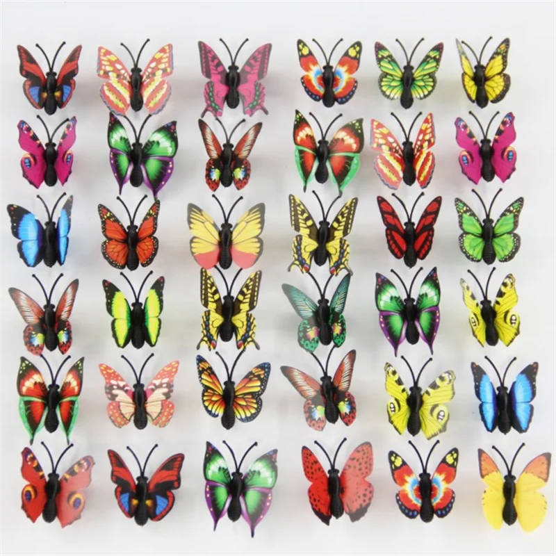 Hair Accessories 20Pcs/Lot PVC Plastic Simulation 3d Butterfly Hairpin Party Decoration Cute Barrette Multicolor Girls Hair Clip