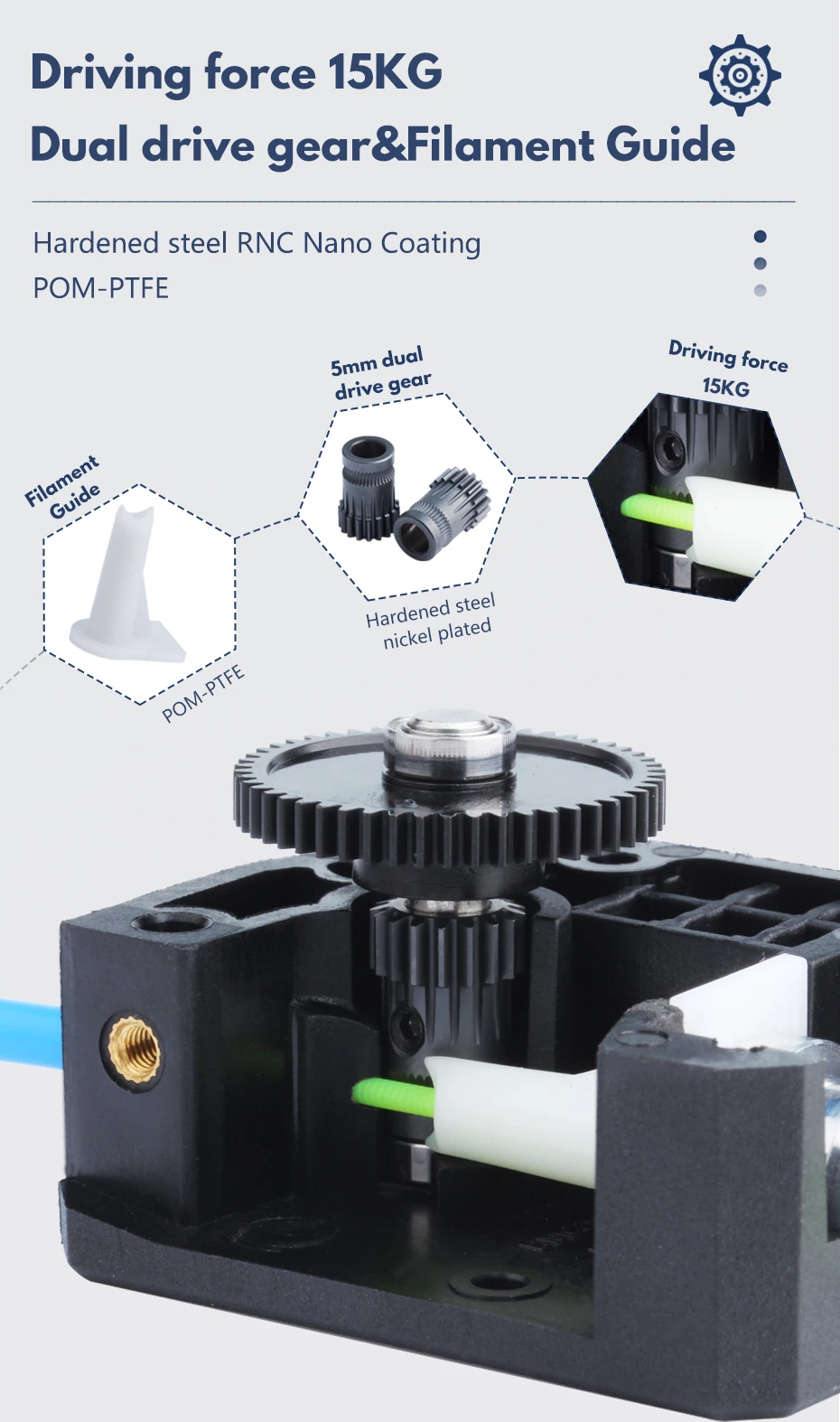 Trianglelab RNC Nano Coated Gear DDB Extruder V2.1 Bowden Extruder Dual Drive Extruder for 3D Printer Ender3 CR10 TEVO MK8
