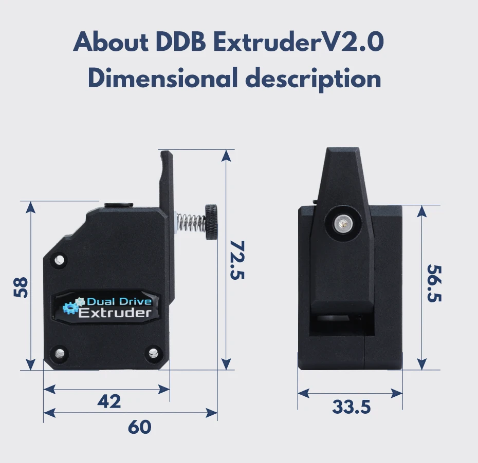 Trianglelab RNC Nano Coated Gear DDB Extruder V2.1 Bowden Extruder Dual Drive Extruder for 3D Printer Ender3 CR10 TEVO MK8