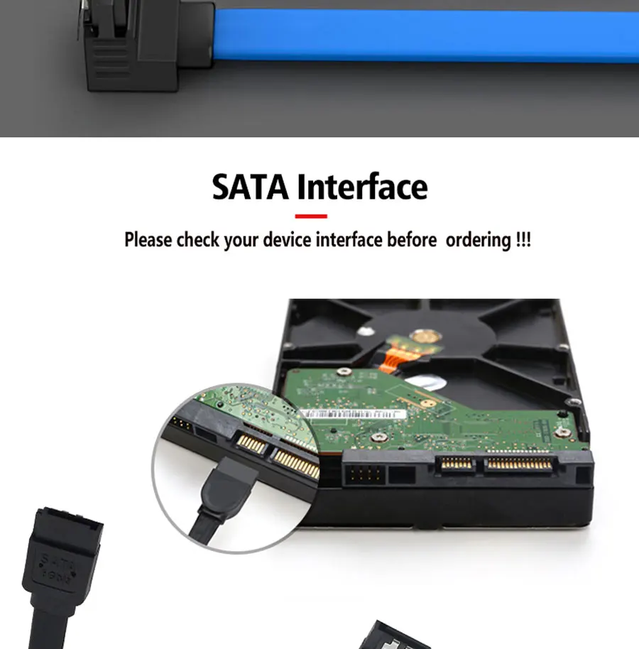Urgrico SATA Cable to Hard Disk SSD Adapter HDD Cable SATA3.0 90 Degree for Asus MSI Gigabyte Motherboard Cable SATA