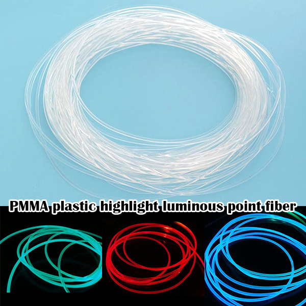 1M PMMA Side Glow Optical Fiber Cable D1.5/2/2.5/3/4/5mm Car Optic Cable Ceiling Lighting for Home Garden Party Light Decoration