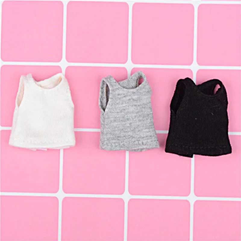 New Solid Color Doll Vest Clothes T-Shirt for OB11, OBitsu11, Molly, 1/12 BJD Doll Clothes Accessories for Dolls
