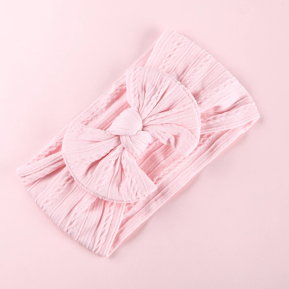 1Pcs Newborn Baby Headband For Girls Elastic Knit Children Turban Baby Bows Soft Nylon Kids Headwear Hair Accessories 32 Colors