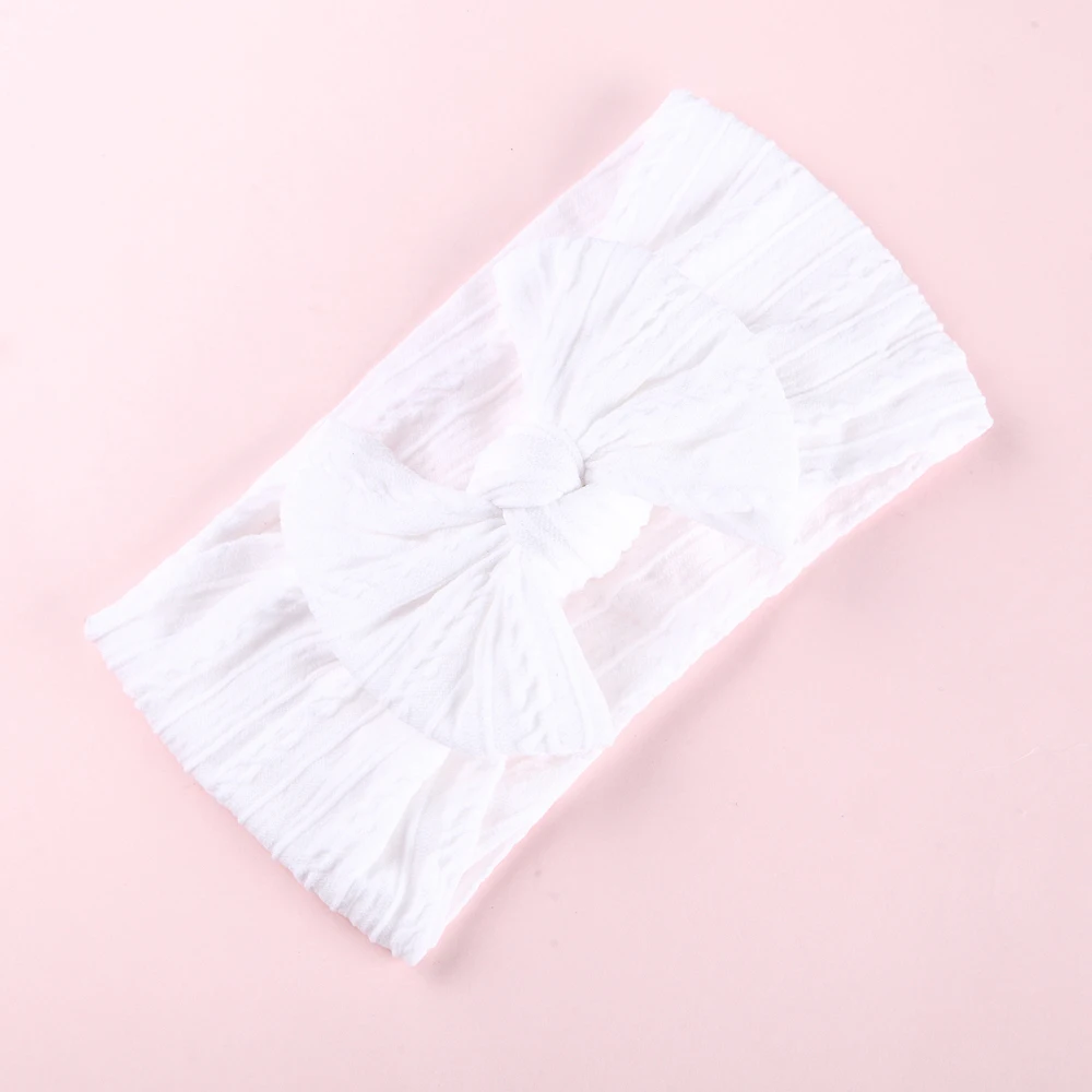 1Pcs Newborn Baby Headband For Girls Elastic Knit Children Turban Baby Bows Soft Nylon Kids Headwear Hair Accessories 32 Colors
