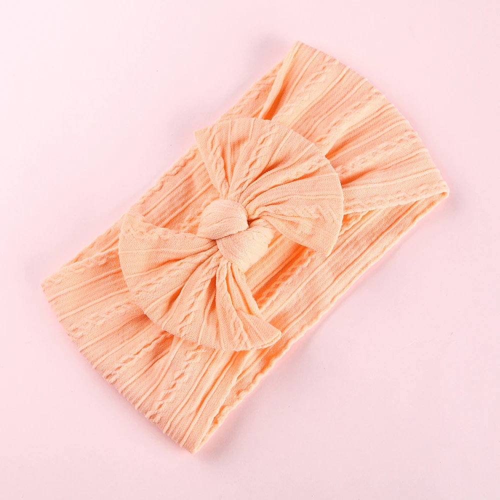 1Pcs Newborn Baby Headband For Girls Elastic Knit Children Turban Baby Bows Soft Nylon Kids Headwear Hair Accessories 32 Colors