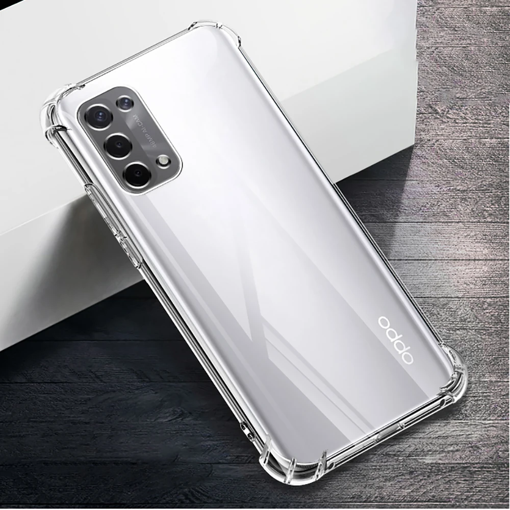 Airbag Shockproof Silicone Phone Case for OPPO A54 A74 A94 Funda A55 A95 A93 A93S 4G Camera Protective Capa 5G Transparent Cover