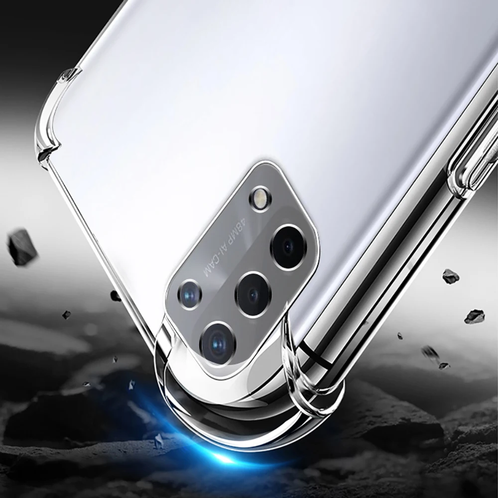Airbag Shockproof Silicone Phone Case for OPPO A54 A74 A94 Funda A55 A95 A93 A93S 4G Camera Protective Capa 5G Transparent Cover