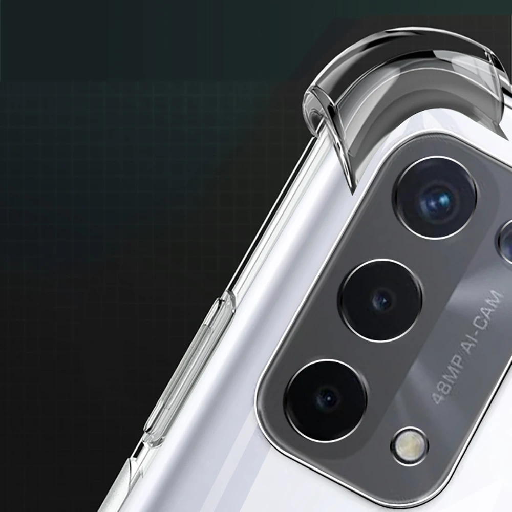 Airbag Shockproof Silicone Phone Case for OPPO A54 A74 A94 Funda A55 A95 A93 A93S 4G Camera Protective Capa 5G Transparent Cover