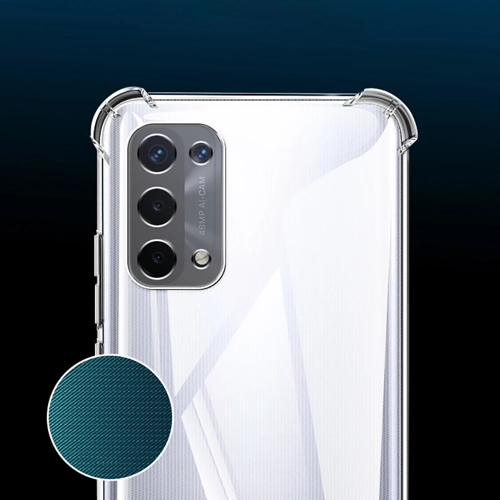 Airbag Shockproof Silicone Phone Case for OPPO A54 A74 A94 Funda A55 A95 A93 A93S 4G Camera Protective Capa 5G Transparent Cover