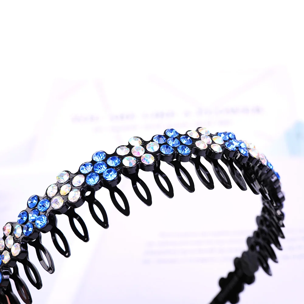 Unisex Alice Hairband Bezel Headband Men Women Sports Hair Band Hoop Top Metal Double Bangs Flower Rhinestone Hair Accessories