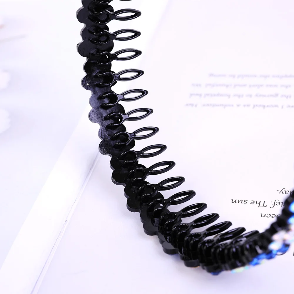 Unisex Alice Hairband Bezel Headband Men Women Sports Hair Band Hoop Top Metal Double Bangs Flower Rhinestone Hair Accessories
