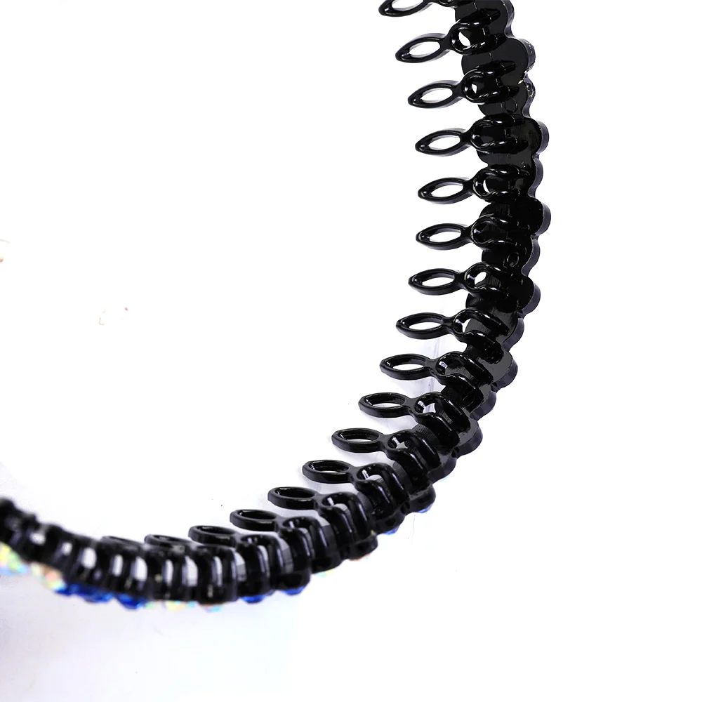 Unisex Alice Hairband Bezel Headband Men Women Sports Hair Band Hoop Top Metal Double Bangs Flower Rhinestone Hair Accessories
