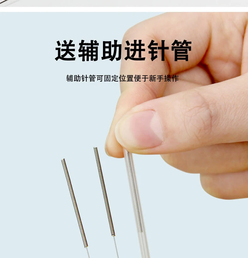 500PCS Traditional Chinese Medical Flat Handle Acupuncture Needles with Tube Disposable Sterile Needle Many Size
