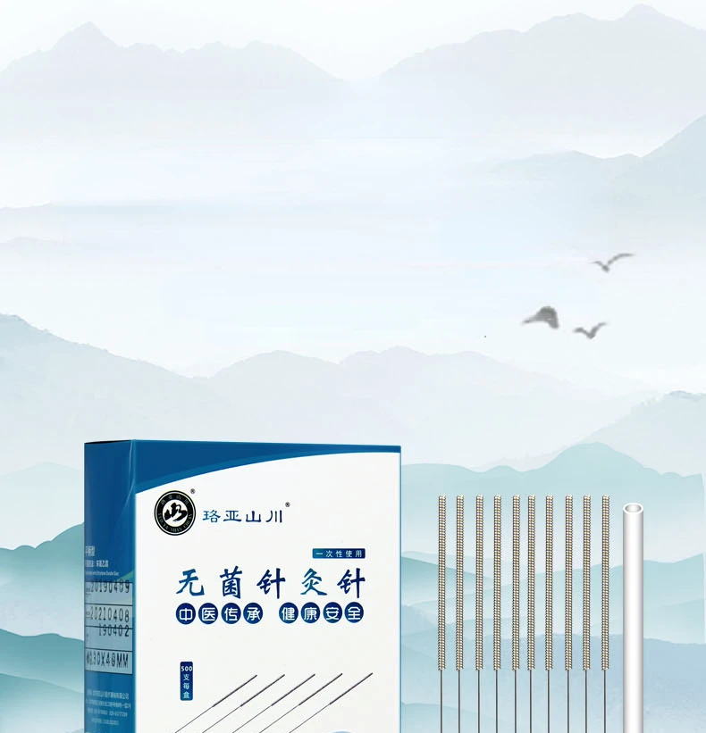 500PCS Traditional Chinese Medical Flat Handle Acupuncture Needles with Tube Disposable Sterile Needle Many Size
