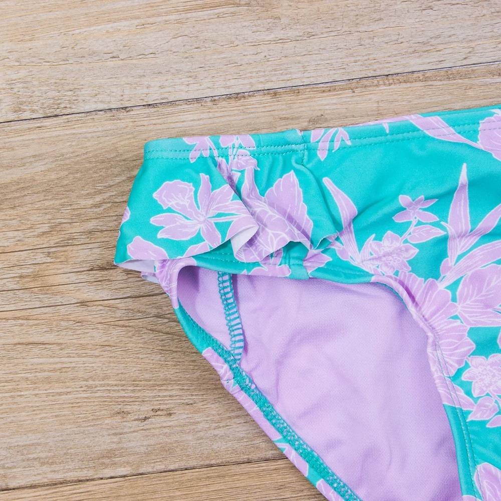 Falbala Print Kids Girls Split Swimsuit Swimwear Children Bikini Set 2026 Summer Beach Outdoor Baby Two Piece Beachwear