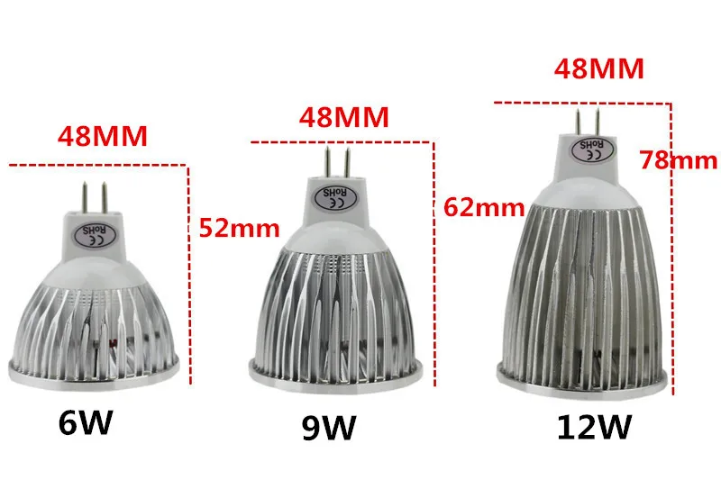 1X High Power Lampada Led MR16 Cob 6 W 9 W 12 W Led Cob Spotlight Cool White MR16 GU 5.3 GU10 12V/110V/ 220V Lamp