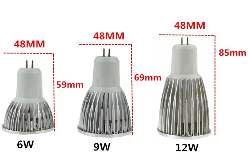 1X High Power Lampada Led MR16 Cob 6 W 9 W 12 W Led Cob Spotlight Cool White MR16 GU 5.3 GU10 12V/110V/ 220V Lamp