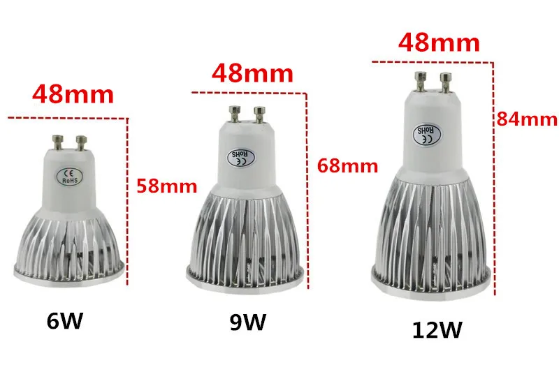 1X High Power Lampada Led MR16 Cob 6 W 9 W 12 W Led Cob Spotlight Cool White MR16 GU 5.3 GU10 12V/110V/ 220V Lamp