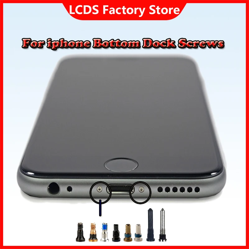4pcs/lot Back Cover Screw For iPhone 5 5S 6 6S 7 8 Plus X Bottom Dock Connector Five Star Pentalobe Screws