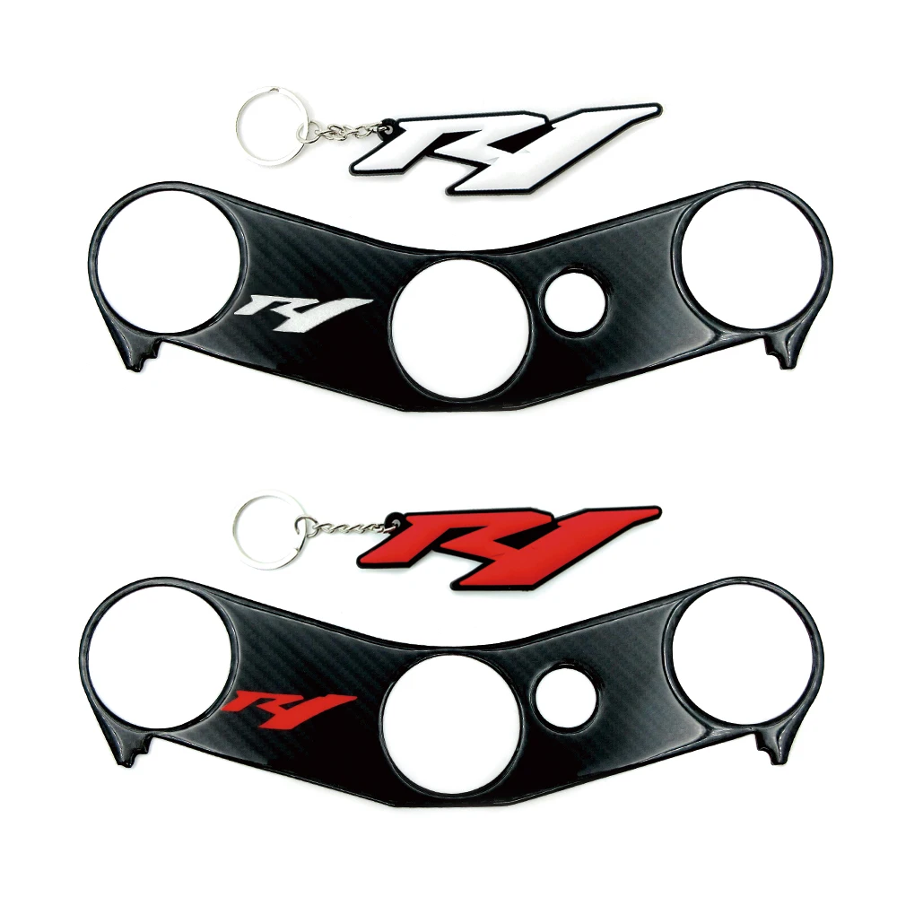 Motorcycle Pad Triple Tree Top Clamp Upper Front End Decals Carbon Fiber Stickers For Yamaha YZF1000 YZFR1 YZF-R1 2004 2005 2006