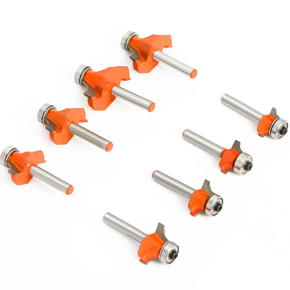 1/4&6mm Shank Corner Round Over Router Bit with Bearing Milling Cutter for Wood Woodwork Tungsten Carbide