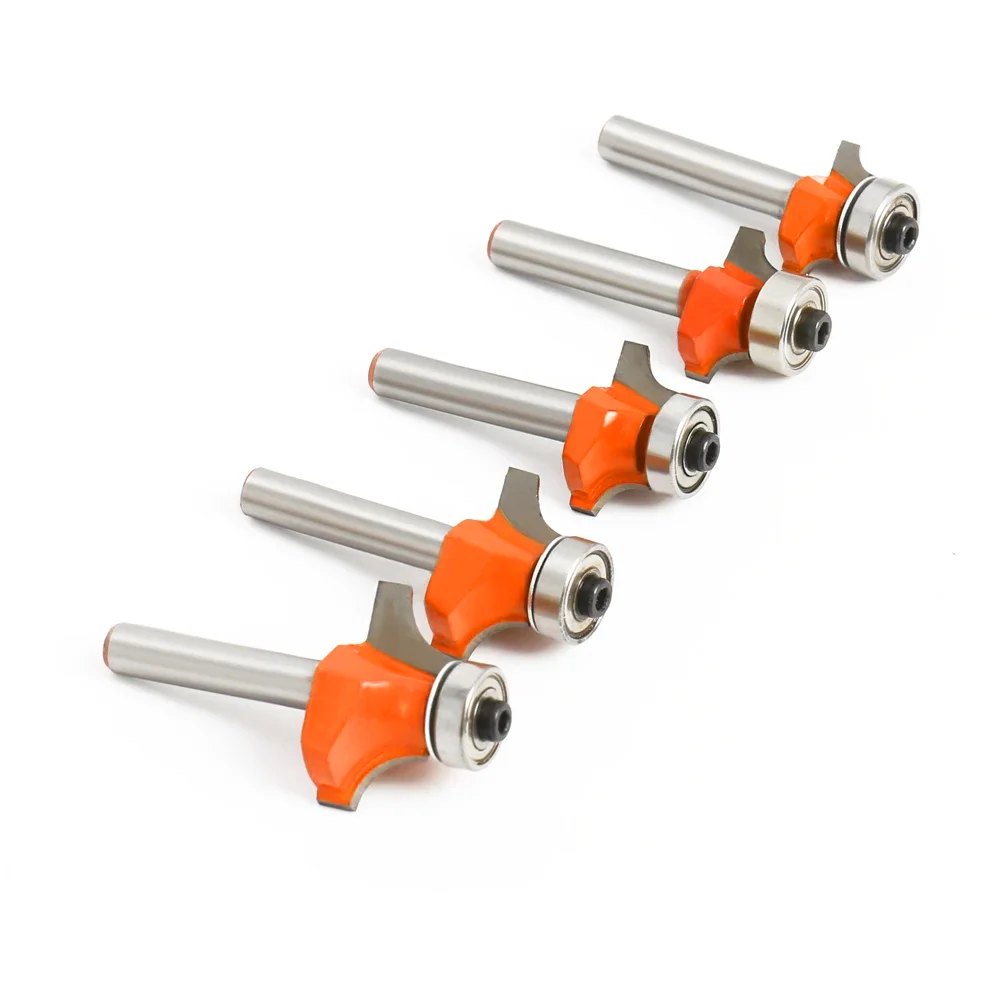 1/4&6mm Shank Corner Round Over Router Bit with Bearing Milling Cutter for Wood Woodwork Tungsten Carbide
