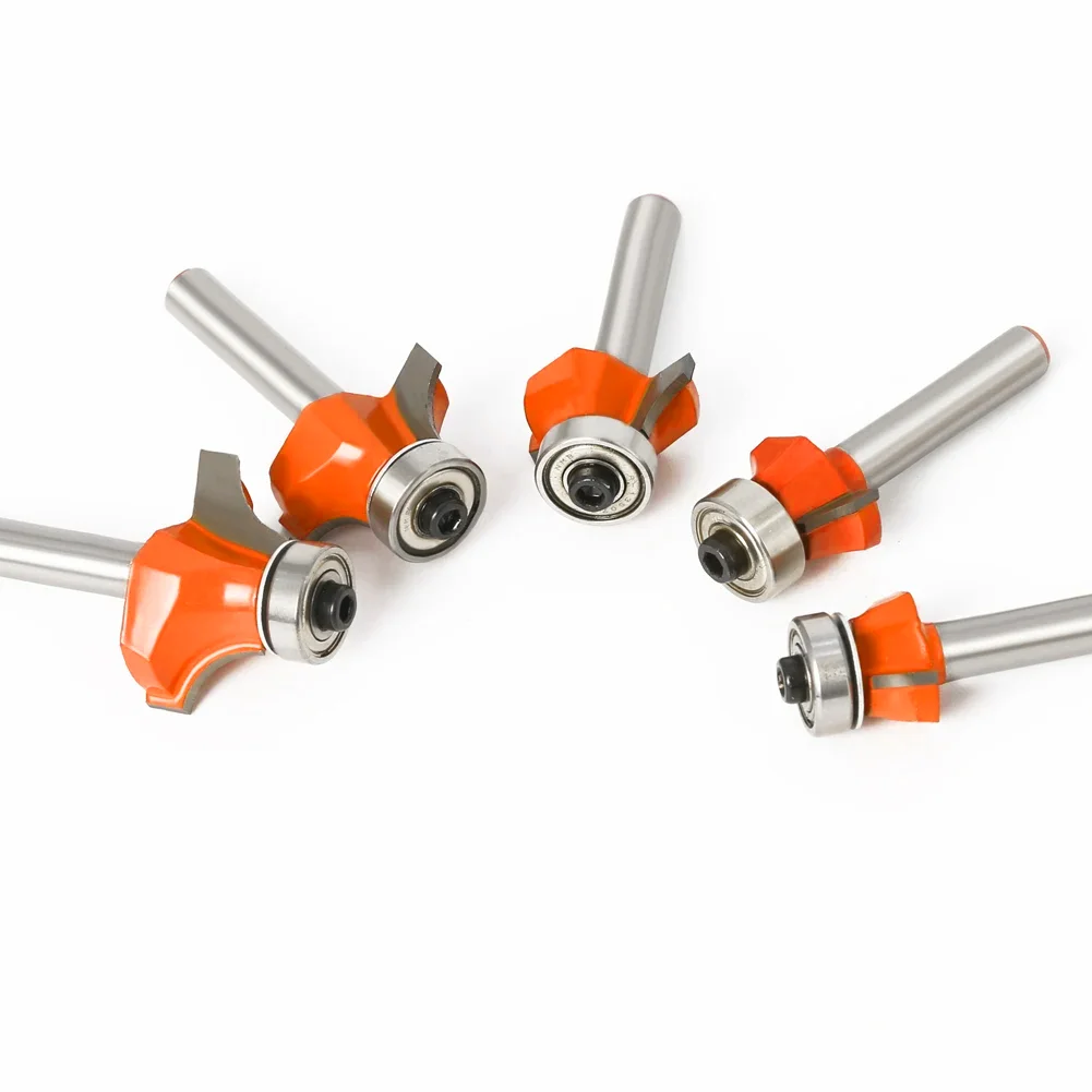 1/4&6mm Shank Corner Round Over Router Bit with Bearing Milling Cutter for Wood Woodwork Tungsten Carbide