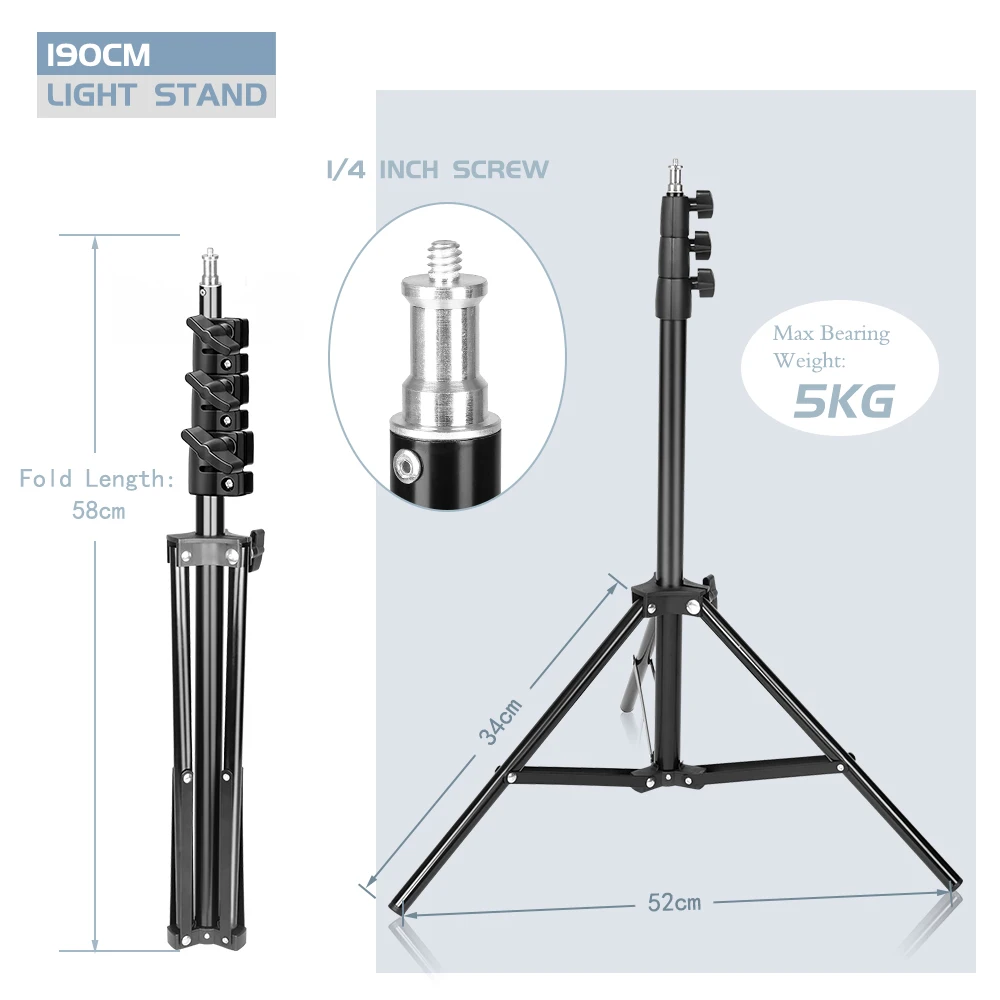 SH 150/170/200CM Selfie Light Tripod 1/4 Screw Head Photography Portable Stand Trepied Smartphone For Mini Photo Studio