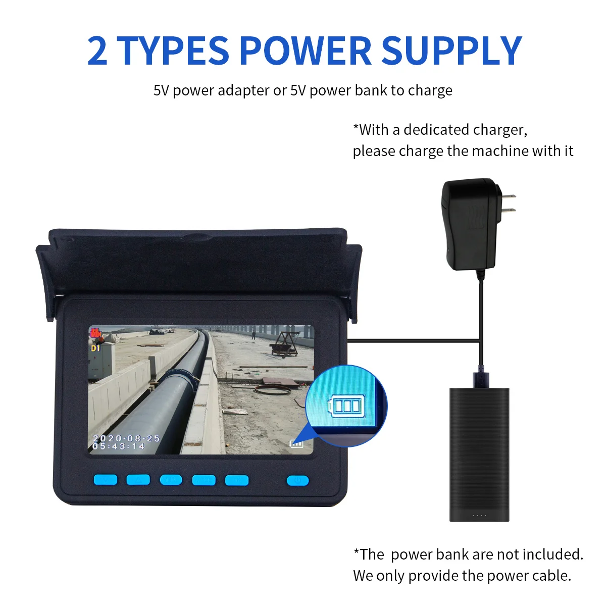 Sewer Pipe Inspection Camera DVR 16GB Video Recording,SYANSPAN Drain Industrial Endoscope Waterproof 8500MHA Battery 20/30/50M