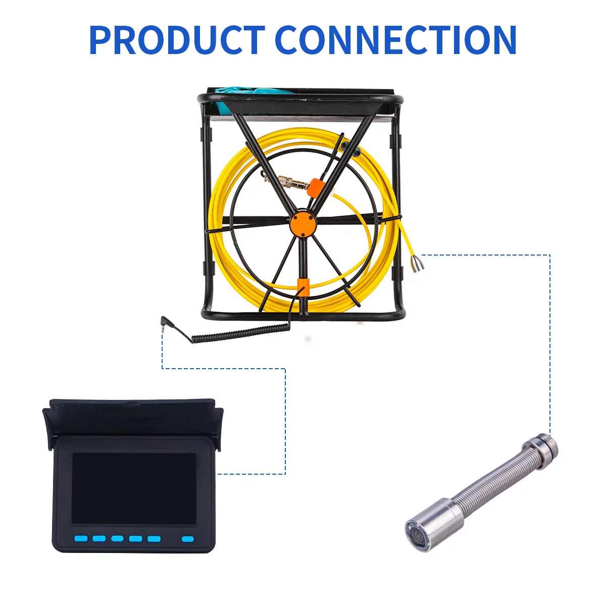 Sewer Pipe Inspection Camera DVR 16GB Video Recording,SYANSPAN Drain Industrial Endoscope Waterproof 8500MHA Battery 20/30/50M