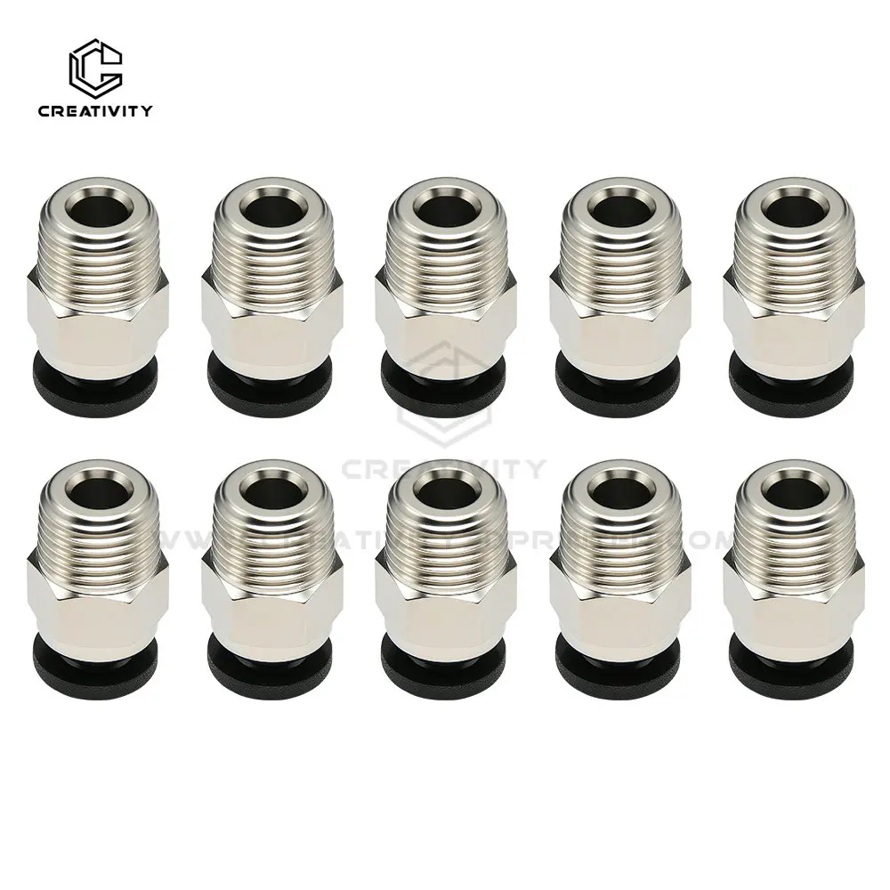 PC4-M6 PC4-M5 PC4-01 PC6-01 KJH04-M6 Pneumatic Connectors For PTFE Tube Coupler J-Head Fittings Ender 3 CR10 3D Printer