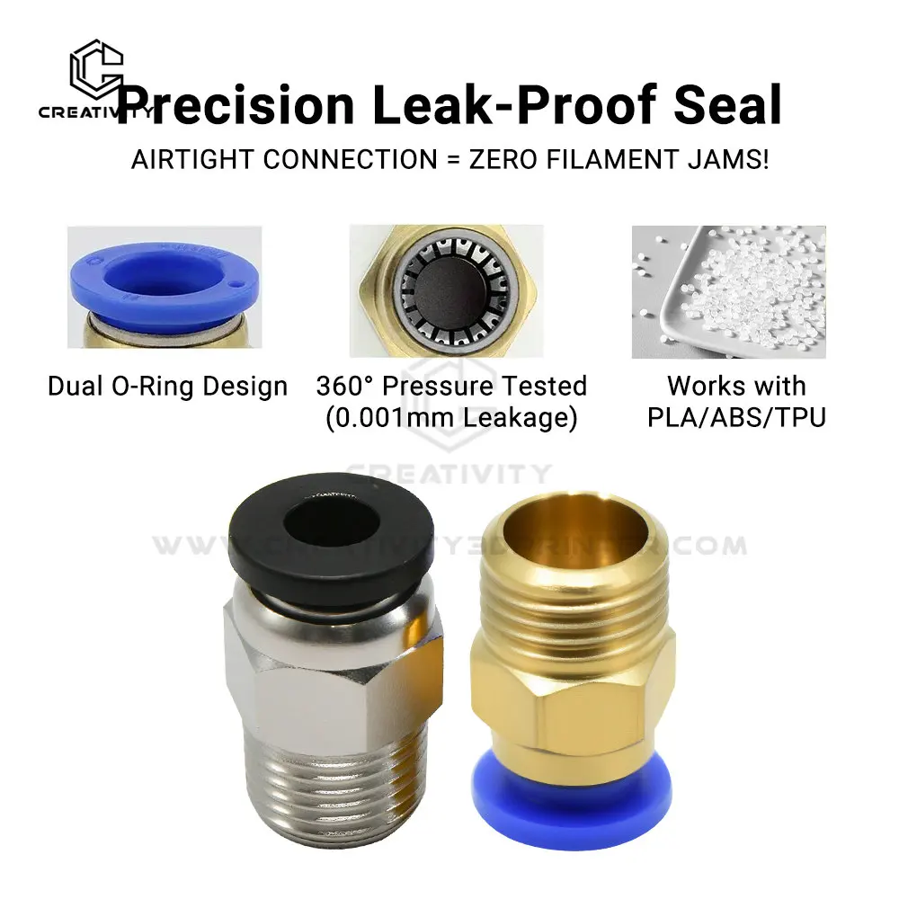 PC4-M6 PC4-M5 PC4-01 PC6-01 KJH04-M6 Pneumatic Connectors For PTFE Tube Coupler J-Head Fittings Ender 3 CR10 3D Printer