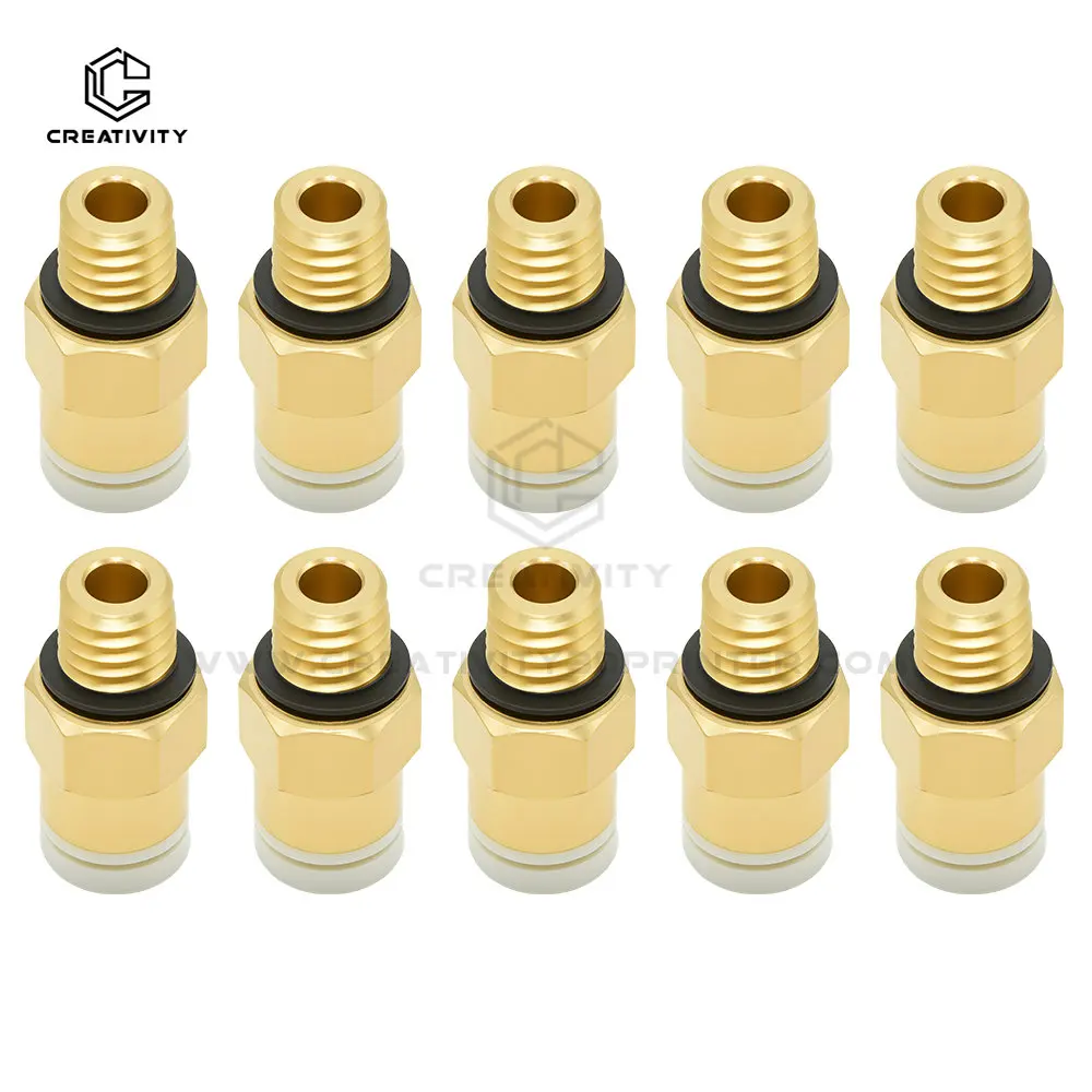PC4-M6 PC4-M5 PC4-01 PC6-01 KJH04-M6 Pneumatic Connectors For PTFE Tube Coupler J-Head Fittings Ender 3 CR10 3D Printer