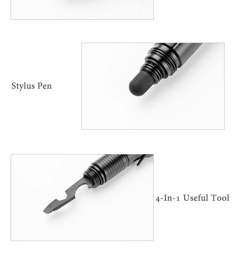 10-In-1 Self Defense Tactical Pen Emergency Flashlight Screwdriver Bottle Opener Window Breaker Outdoor Survival EDC Tool Gift
