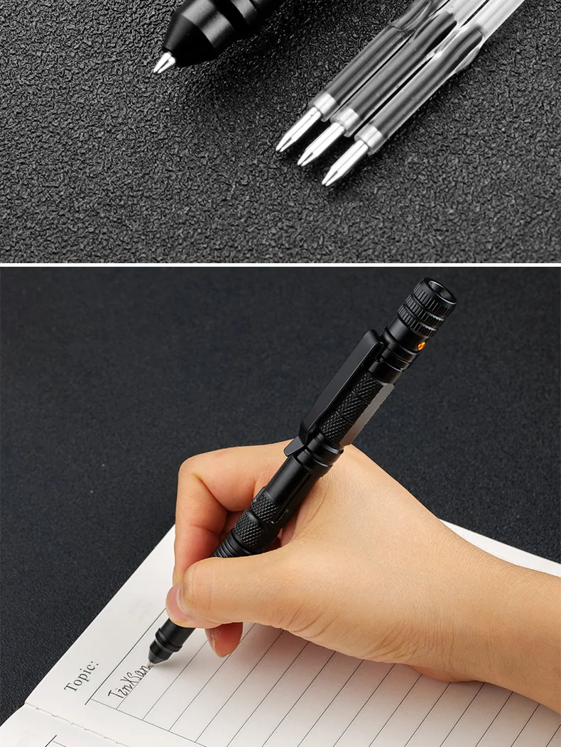 10-In-1 Self Defense Tactical Pen Emergency Flashlight Screwdriver Bottle Opener Window Breaker Outdoor Survival EDC Tool Gift