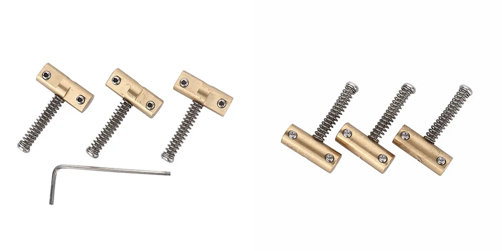 Wilkinson Guitar Bridge 3pcs Brass Guitar Bridge Compensated Saddles For Tele Telecaster Guitar Replacement Part