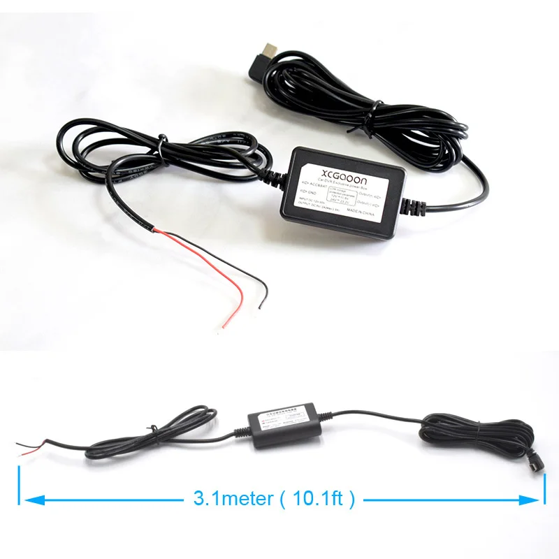 5V 2A Dash Cam Car Camcorder Vehicle DVR Hardwire Kit Cord Cable Power Cable With Mini Micro Type-C USB 3.1Meters Auto Charging