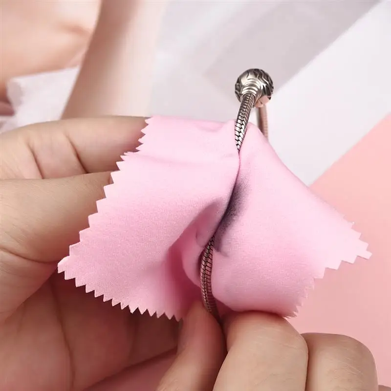 50/10 pcs 8x8cm Silver Polishing Cloth Jewelry Cleaning Anti Tarnish Reusable Soft Wiping Cloth Keep Jewelry Shining Tools