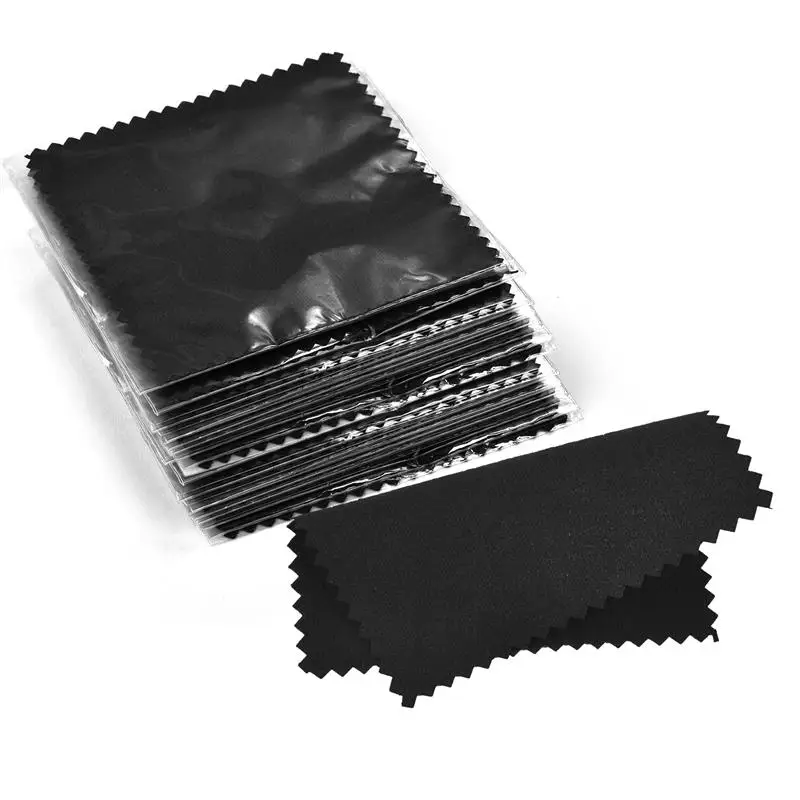 50/10 pcs 8x8cm Silver Polishing Cloth Jewelry Cleaning Anti Tarnish Reusable Soft Wiping Cloth Keep Jewelry Shining Tools