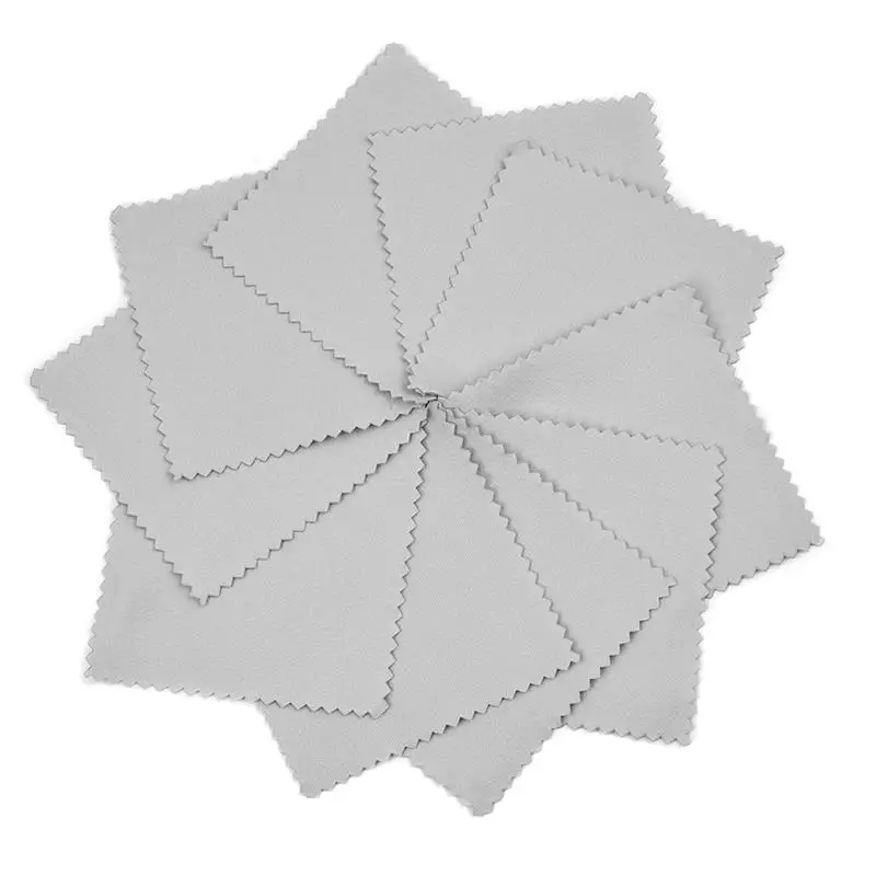50/10 pcs 8x8cm Silver Polishing Cloth Jewelry Cleaning Anti Tarnish Reusable Soft Wiping Cloth Keep Jewelry Shining Tools