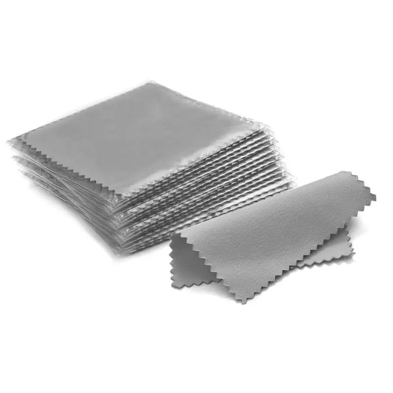 50/10 pcs 8x8cm Silver Polishing Cloth Jewelry Cleaning Anti Tarnish Reusable Soft Wiping Cloth Keep Jewelry Shining Tools