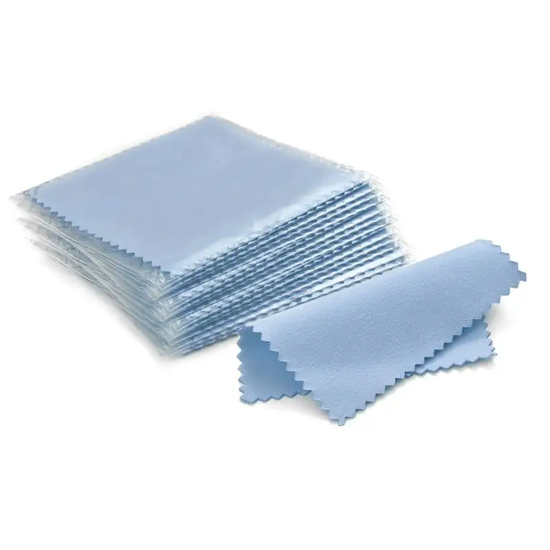 50/10 pcs 8x8cm Silver Polishing Cloth Jewelry Cleaning Anti Tarnish Reusable Soft Wiping Cloth Keep Jewelry Shining Tools