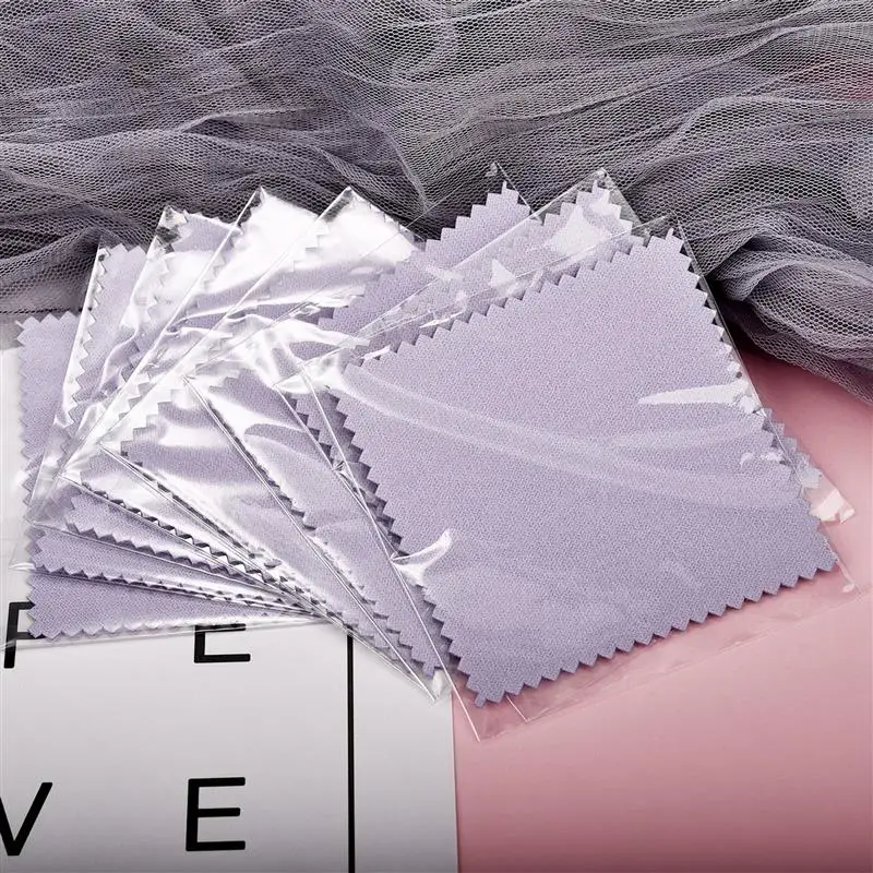 50/10 pcs 8x8cm Silver Polishing Cloth Jewelry Cleaning Anti Tarnish Reusable Soft Wiping Cloth Keep Jewelry Shining Tools