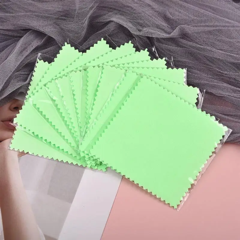50/10 pcs 8x8cm Silver Polishing Cloth Jewelry Cleaning Anti Tarnish Reusable Soft Wiping Cloth Keep Jewelry Shining Tools