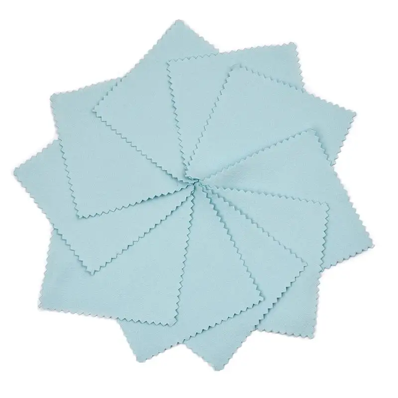 50/10 pcs 8x8cm Silver Polishing Cloth Jewelry Cleaning Anti Tarnish Reusable Soft Wiping Cloth Keep Jewelry Shining Tools