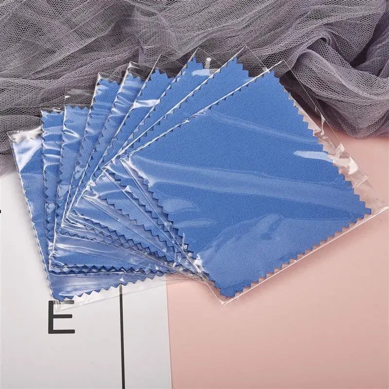 50/10 pcs 8x8cm Silver Polishing Cloth Jewelry Cleaning Anti Tarnish Reusable Soft Wiping Cloth Keep Jewelry Shining Tools